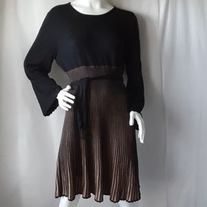 Spence Knit, black/ran, pleated, XL Dress